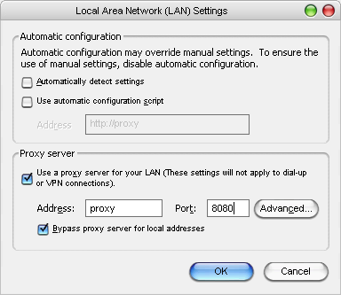 Internet Explorer Proxy Settings